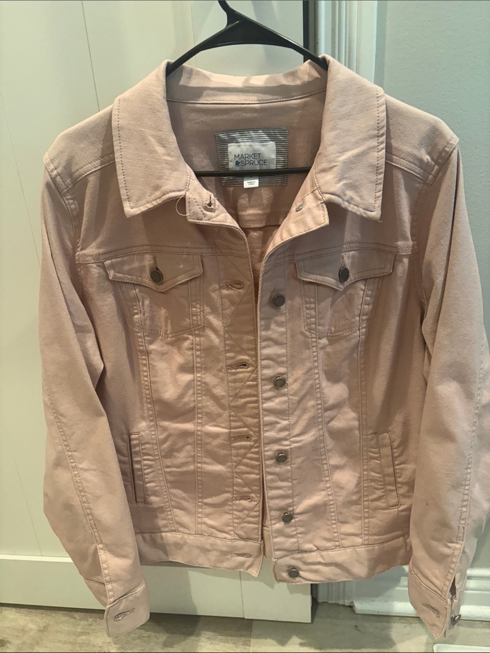 Market & Spruce Dusty Blush Pink Denim Jacket - Women's Jean Trucker size 1x